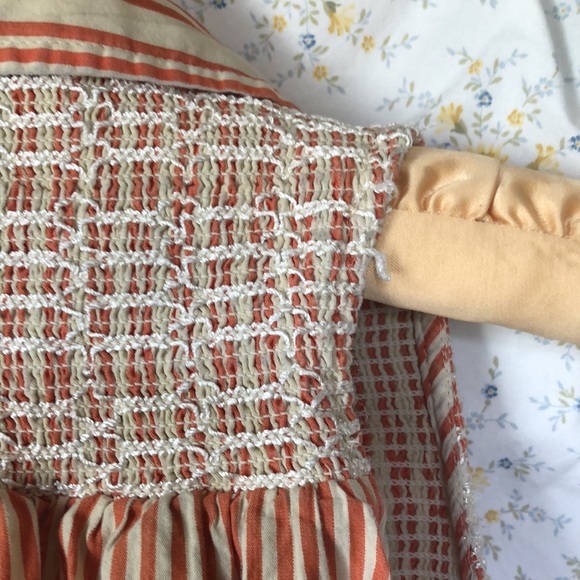 FREE PEOPLE Be Real rust colored  and tan striped sleeveless mini dress. Size L. - Picture 13 of 14